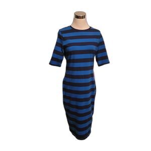 A New Day short sleeved Blue Black stripped dress | Size M